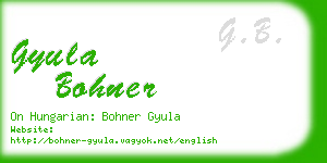 gyula bohner business card